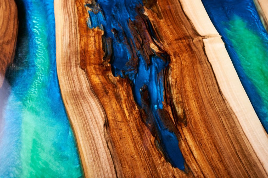 River table with epoxy resin